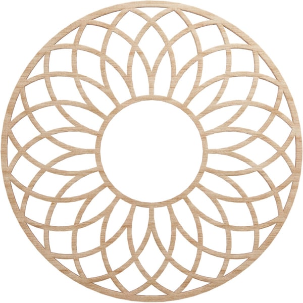 Ekena Millwork Cannes Wood Fretwork Pierced Ceiling Medallion, Alder, 26"OD x 8 7/8"ID x 3/8"T CMWP26X26X0375CNAL - main